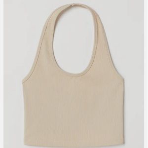 tan halter crop top